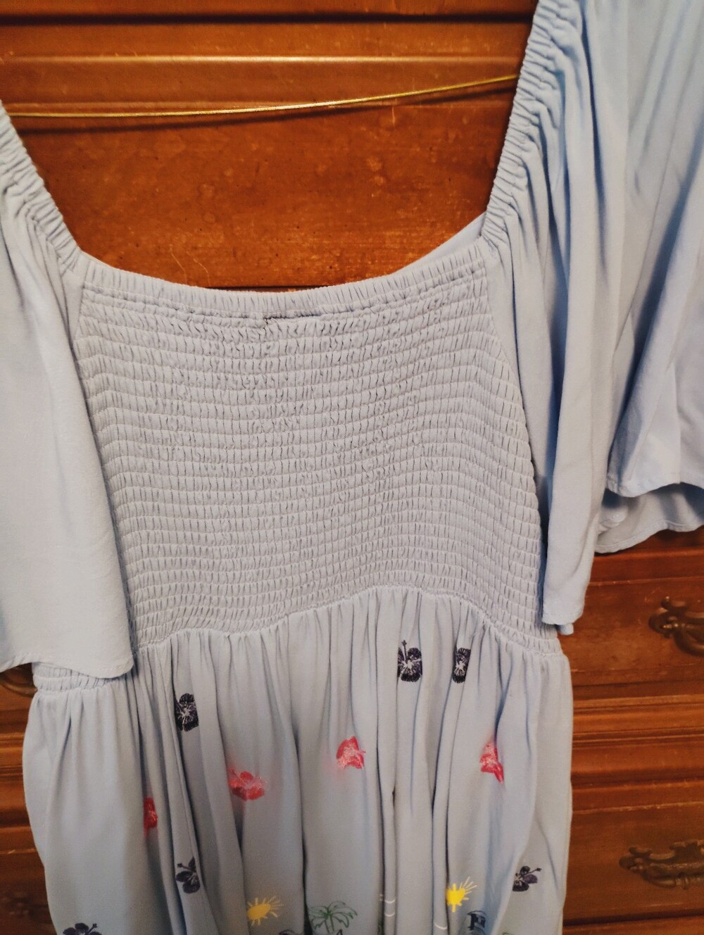 Box Lunch/Disney Light Blue Lilo & Stitch Embroidered Midi Dress - Sz 2 - Picture 4 of 8